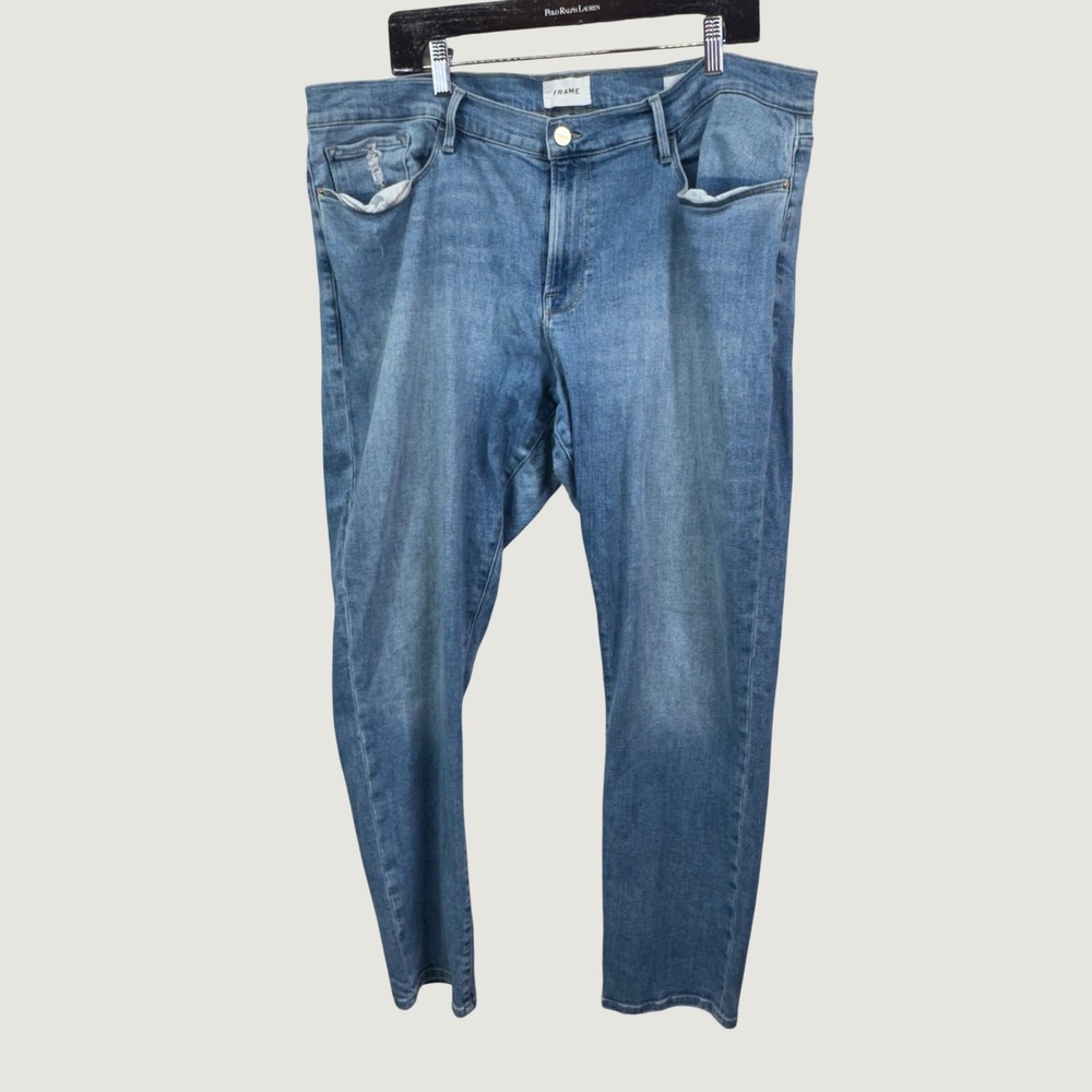 Frame Womens Le Garcon Slim Boyfriend Jeans Light Wash Blue Denim Size 34